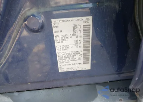 2017 Nissan Rogue S from USA, damaged, VIN 5N1AT2MV8HC812701